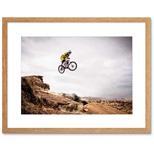 Wee Blue Coo Sport Mountain Bike Jump Sky Big Air Framed Wall Art Print Wee Blue Coo Sport Mountain Bike Jump Sky Big Air Framed Wall Art Print