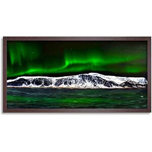 Wee Blue Coo Northern Lights Aurora Borealis Green Long Panel Framed Wall Art Print Wee Blue Coo Northern Lights Aurora Borealis Green Long Panel Framed Wall Art Print