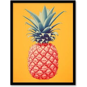Artery8 Pineapple Bold Vibrant Rich Red And Blue On Yellow Screen Print Risograph Artwork Spot Block Colour Retro Riso Kitchen Interior Design Artwork Framed Wall Art Print 18X24 Inch Artery8 Pineapple Bold Vibrant Rich Red And Blue On Yellow Screen Print Risograph Artwork Spot Block Colour Retro Riso Kitchen Interior Design Artwork Framed Wall Art Print 18X24 Inch