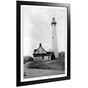 Big Box Art Framed Print of Architecture Lighthouse Presque Isle Light Station MI Design Wall Art Picture Home Decor for Living Room, Bedroom, Office, Black, A2 / 24.5x18 Inch / 62x45cm Big Box Art Framed Print of Architecture Lighthouse Presque Isle Light Station MI Design Wall Art Picture Home Decor for Living Room, Bedroom, Office, Black, A2 / 24.5x18 Inch / 62x45cm