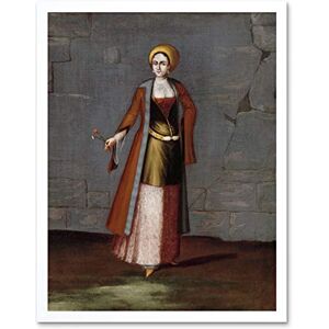 Artery8 Vanmour Woman From The Island Of Tinos Painting Art Print Framed Poster Wall Decor 12x16 inch Artery8 Vanmour Woman From The Island Of Tinos Painting Art Print Framed Poster Wall Decor 12x16 inch
