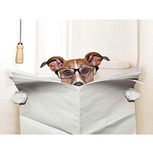 Wee Blue Coo Photo Mock Up Jack Russell Toilet Reading Newspaper Affiche Art Print Poster Wall Decor 12X16 Inch Wee Blue Coo Photo Mock Up Jack Russell Toilet Reading Newspaper Affiche Art Print Poster Wall Decor 12X16 Inch