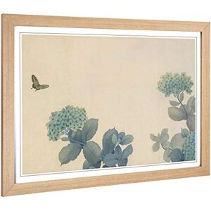 Big Box Art Framed Print of Hishida Shunso Hydrangeas Butterfly Oriental Design Wall Art Picture Home Decor for Kitchen, Living Room, Bedroom, Hallway, Oak, A2 / 24.5x18 Inch / 62x45cm Big Box Art Framed Print of Hishida Shunso Hydrangeas Butterfly Oriental Design Wall Art Picture Home Decor for Kitchen, Living Room, Bedroom, Hallway, Oak, A2 / 24.5x18 Inch / 62x45cm