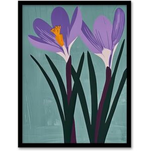 Artery8 Two Purple Crocus Flowers Painting Simple Floral Living Room Artwork Framed Wall Art Print A4 Artery8 Two Purple Crocus Flowers Painting Simple Floral Living Room Artwork Framed Wall Art Print A4