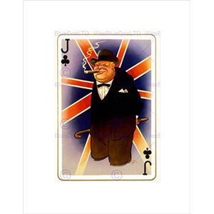 Wee Blue Coo Caricature Churchill Jack Clubs Card Union Flag Bernal Wall Art Print Wee Blue Coo Caricature Churchill Jack Clubs Card Union Flag Bernal Wall Art Print