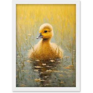 Artery8 Cute Yellow Ducking in Countryside Pond Oil Painting Kids Bedroom Baby Duck Bright Artwork Framed Wall Art Print A4 Artery8 Cute Yellow Ducking in Countryside Pond Oil Painting Kids Bedroom Baby Duck Bright Artwork Framed Wall Art Print A4