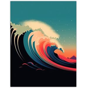 Artery8 Rainbow Bomb Wave Ocean Sea Bauhaus Wave Bathroom Toilet Extra Large XL Wall Art Poster Print Artery8 Rainbow Bomb Wave Ocean Sea Bauhaus Wave Bathroom Toilet Extra Large XL Wall Art Poster Print
