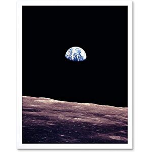 Wee Blue Coo Space Photo Planet Earth Lunar Surface Moon Landscape USA Art Print Framed Poster Wall Decor 12X16 Inch Wee Blue Coo Space Photo Planet Earth Lunar Surface Moon Landscape USA Art Print Framed Poster Wall Decor 12X16 Inch