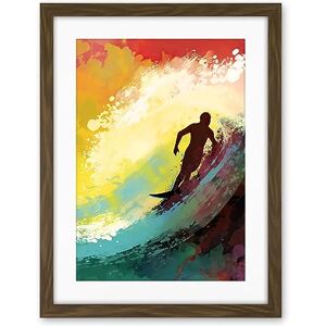 Artery8 The Silhouette of a Surfer Surfing on a Big Wave Artwork Framed Wall Art Print 18X24 Inch Artery8 The Silhouette of a Surfer Surfing on a Big Wave Artwork Framed Wall Art Print 18X24 Inch