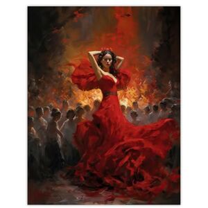 Artery8 Carmen Dancing Oil Painting Fiery Gypsy Seductive Dance In Red Dress Large Wall Art Poster Print Thick Paper 18X24 Inch Artery8 Carmen Dancing Oil Painting Fiery Gypsy Seductive Dance In Red Dress Large Wall Art Poster Print Thick Paper 18X24 Inch
