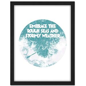 Wee Blue Coo Embrace Rough Seas Stormy Sailor Artwork Framed Wall Art Print 18X24 Inch Wee Blue Coo Embrace Rough Seas Stormy Sailor Artwork Framed Wall Art Print 18X24 Inch
