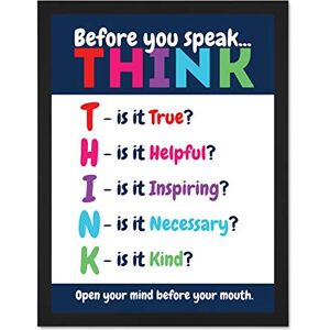 Fine Art Prints Before You Speak Think Life Inspirational Large Framed Art Print Poster Wall Decor 18x24 inch Fine Art Prints Before You Speak Think Life Inspirational Large Framed Art Print Poster Wall Decor 18x24 inch
