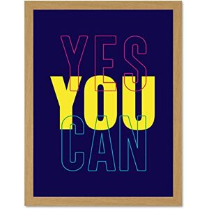 Wee Blue Coo Positivity Yes You Can Typography Large Framed Art Print Poster Wall Decor 18x24 inch Wee Blue Coo Positivity Yes You Can Typography Large Framed Art Print Poster Wall Decor 18x24 inch