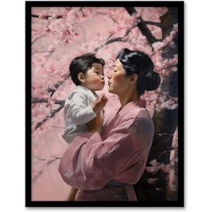 Artery8 Madame Butterfly Opera Mother And Son Under Cherry Blossom Tree Under Pink Flower Blooms Artwork Framed Wall Art Print 18X24 Inch Artery8 Madame Butterfly Opera Mother And Son Under Cherry Blossom Tree Under Pink Flower Blooms Artwork Framed Wall Art Print 18X24 Inch