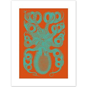 Wee Blue Coo Octopus Coral Blue Red Art Print Canvas Premium Wall Decor Poster Wee Blue Coo Octopus Coral Blue Red Art Print Canvas Premium Wall Decor Poster