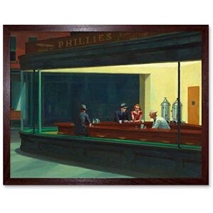 Fine Art Prints Edward Hopper Nighthawks Iconic Painting Art Print Framed Poster Wall Decor 12x16 inch Fine Art Prints Edward Hopper Nighthawks Iconic Painting Art Print Framed Poster Wall Decor 12x16 inch