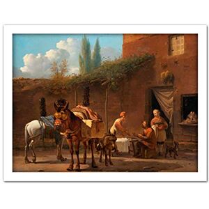 Artery8 Karel Du Jardin Muleteers At An Inn Painting Artwork Framed Wall Art Print 18X24 Inch Artery8 Karel Du Jardin Muleteers At An Inn Painting Artwork Framed Wall Art Print 18X24 Inch