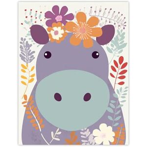 Artery8 My Name Is Harriet Cute Hippo With Flowers Pastel Colour Graphic Artwork Purple Orange Kids Bedroom Zoo Animal Floral Painting Extra Large XL Wall Art Poster Print Artery8 My Name Is Harriet Cute Hippo With Flowers Pastel Colour Graphic Artwork Purple Orange Kids Bedroom Zoo Animal Floral Painting Extra Large XL Wall Art Poster Print