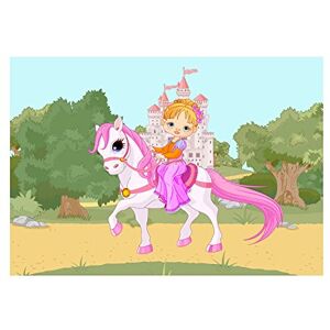 Wee Blue Coo Kids Fairytale Princess Horse Castle Wall Art Print Wee Blue Coo Kids Fairytale Princess Horse Castle Wall Art Print