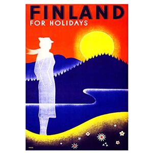 Wee Blue Coo Travel Finland Midnight Sun Fjord Forset Picture Wall Art Print Wee Blue Coo Travel Finland Midnight Sun Fjord Forset Picture Wall Art Print