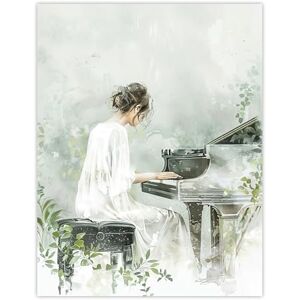 Artery8 Pianist Playing Piano Misty Forest Watercolour Living Room Large Wall Art Poster Print Thick Paper 18X24 Inch Artery8 Pianist Playing Piano Misty Forest Watercolour Living Room Large Wall Art Poster Print Thick Paper 18X24 Inch