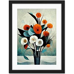Doppelganger33 LTD Flowers Floral Display Bouquet Modern Abstract Teal Orange Artwork Framed Wall Art Print 18X24 Inch Doppelganger33 LTD Flowers Floral Display Bouquet Modern Abstract Teal Orange Artwork Framed Wall Art Print 18X24 Inch