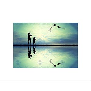 Wee Blue Coo PHOTO MOCK UP SILHOUETTE SUNSET KITE FLYING BLACK FRAMED ART PRINT B12X13326 Wee Blue Coo PHOTO MOCK UP SILHOUETTE SUNSET KITE FLYING BLACK FRAMED ART PRINT B12X13326