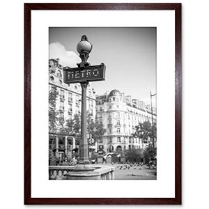 Wee Blue Coo Photo Landmark Metro Sign Paris Black White Framed Wall Art Print Wee Blue Coo Photo Landmark Metro Sign Paris Black White Framed Wall Art Print