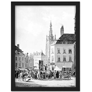 Artery8 De Jonghe Market Day In Courtrai Belgium Painting Artwork Framed Wall Art Print 18X24 Inch Artery8 De Jonghe Market Day In Courtrai Belgium Painting Artwork Framed Wall Art Print 18X24 Inch