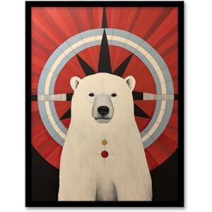 Wee Blue Coo Find Your North Star Polar Bear Red Artwork Framed Wall Art Print A4 Wee Blue Coo Find Your North Star Polar Bear Red Artwork Framed Wall Art Print A4