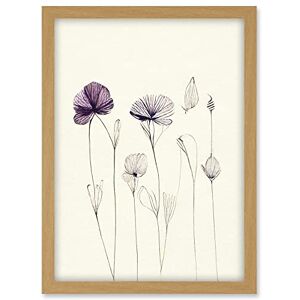 Doppelganger33 LTD Stylish Minimalist Flower Illustration Line Drawing With Purple Ink Artwork Framed A3 Wall Art Print Doppelganger33 LTD Stylish Minimalist Flower Illustration Line Drawing With Purple Ink Artwork Framed A3 Wall Art Print