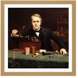 Fine Art Prints Abraham Archibald Anderson Thomas Alva Edison Square Wooden Framed Wall Art Print Picture 16X16 Inch Fine Art Prints Abraham Archibald Anderson Thomas Alva Edison Square Wooden Framed Wall Art Print Picture 16X16 Inch