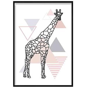 Artze Wall Art Giraffe Abstract Geometric Scandinavian Poster - 30x40 cm Artze Wall Art Giraffe Abstract Geometric Scandinavian Poster - 30x40 cm