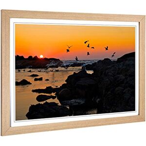 Big Box Art Framed Print of Landscape Baiona Spain Sunset & Birds Design Wall Art Picture Home Decor for Kitchen, Living Room, Bedroom, Hallway, Oak, A2 / 24.5x18 Inch / 62x45cm Big Box Art Framed Print of Landscape Baiona Spain Sunset & Birds Design Wall Art Picture Home Decor for Kitchen, Living Room, Bedroom, Hallway, Oak, A2 / 24.5x18 Inch / 62x45cm