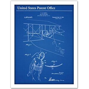 Artery8 Sample Aviator Flight Suit 1918 Patent Plan Artwork Framed Wall Art Print 18X24 Inch Artery8 Sample Aviator Flight Suit 1918 Patent Plan Artwork Framed Wall Art Print 18X24 Inch
