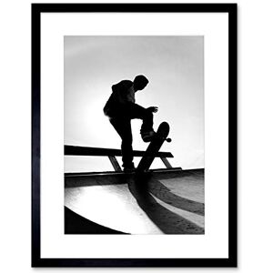 Wee Blue Coo Skateboarding Skater Ramp Silhouette Artwork Framed Wall Art Print 12X16 Inch Wee Blue Coo Skateboarding Skater Ramp Silhouette Artwork Framed Wall Art Print 12X16 Inch