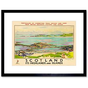 Wee Blue Coo TRAVEL RAIL TRAIN SCOTLAND HIGHLANDS ISLANDS TRESHNISH FRAMED PRINT B12X10246 Wee Blue Coo TRAVEL RAIL TRAIN SCOTLAND HIGHLANDS ISLANDS TRESHNISH FRAMED PRINT B12X10246