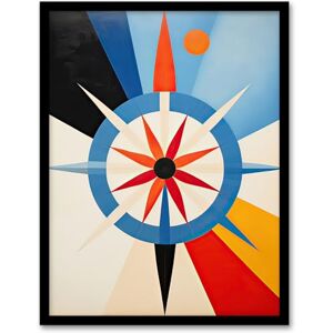 Artery8 Follow the Sun Abstract Geometric Oil Painting Blue Orange Cream Compass Star Hilma af Klint Style Artwork Framed Wall Art Print A4 Artery8 Follow the Sun Abstract Geometric Oil Painting Blue Orange Cream Compass Star Hilma af Klint Style Artwork Framed Wall Art Print A4