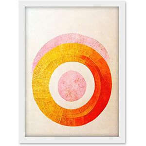 Doppelganger33 LTD Boho Abstract Line Painting Pastel Patterned Autumn Circles Of Pink, Yellow And Orange Artwork Framed A3 Wall Art Print Doppelganger33 LTD Boho Abstract Line Painting Pastel Patterned Autumn Circles Of Pink, Yellow And Orange Artwork Framed A3 Wall Art Print