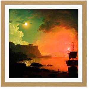 Fine Art Prints Wright Derby Volcano Vesuvius Posillipo Painting Square Wooden Framed Wall Art Print Picture 16X16 Inch Fine Art Prints Wright Derby Volcano Vesuvius Posillipo Painting Square Wooden Framed Wall Art Print Picture 16X16 Inch