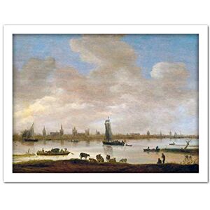 Artery8 Van Goyen River Landscape View Of Vianen Painting Artwork Framed Wall Art Print 18X24 Inch Artery8 Van Goyen River Landscape View Of Vianen Painting Artwork Framed Wall Art Print 18X24 Inch