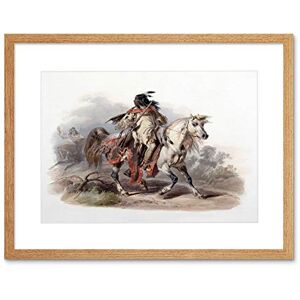 Wee Blue Coo Painting Native American Bodmer Blackfoot Horseback Framed Wall Art Print Wee Blue Coo Painting Native American Bodmer Blackfoot Horseback Framed Wall Art Print