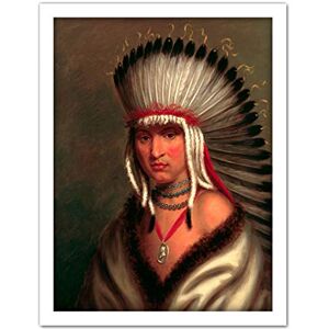 Fine Art Prints King Petalesharro Chief Pawnee Native American Portrait Large Framed Art Print Poster Wall Decor 18x24 in Fine Art Prints King Petalesharro Chief Pawnee Native American Portrait Large Framed Art Print Poster Wall Decor 18x24 in
