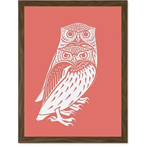 Wee Blue Coo Living Coral Owls Julie De Graag Large Brown Framed Art Print Wall Poster 18x24 inch Wee Blue Coo Living Coral Owls Julie De Graag Large Brown Framed Art Print Wall Poster 18x24 inch