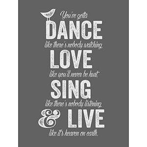 Wee Blue Coo Quote Dance Like No-One Is Watching Love Gift Art Print Poster Wall Decor 12X16 Inch Wee Blue Coo Quote Dance Like No-One Is Watching Love Gift Art Print Poster Wall Decor 12X16 Inch