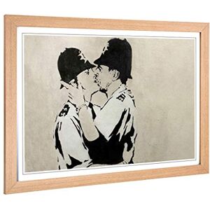 Big Box Art Framed Print of Banksy Kissing Police Policeman Graffiti Design Wall Art Picture Home Decor for Kitchen, Living Room, Bedroom, Hallway, Oak, A2 / 24.5x18 Inch / 62x45cm Big Box Art Framed Print of Banksy Kissing Police Policeman Graffiti Design Wall Art Picture Home Decor for Kitchen, Living Room, Bedroom, Hallway, Oak, A2 / 24.5x18 Inch / 62x45cm