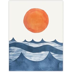 Artery8 Summer Sun Over Ocean Waves Abstract Watercolour Living Room Extra Large XL Wall Art Poster Print Artery8 Summer Sun Over Ocean Waves Abstract Watercolour Living Room Extra Large XL Wall Art Poster Print