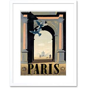 Wee Blue Coo TRAVEL AD PARIS FRANCE CLEOPATRA NEEDLE ARC TRIOMPHE FRAMED PRINT F97X6859 Wee Blue Coo TRAVEL AD PARIS FRANCE CLEOPATRA NEEDLE ARC TRIOMPHE FRAMED PRINT F97X6859