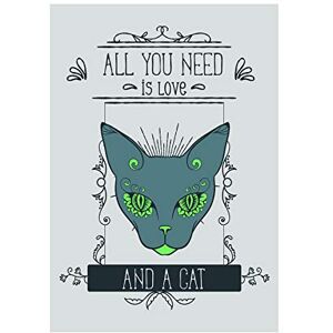 Wee Blue Coo Quote Typography Cat Love All You Need 12x16 Wall Art Print Wee Blue Coo Quote Typography Cat Love All You Need 12x16 Wall Art Print