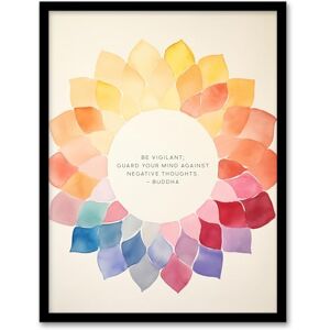 Artery8 Guard Against Negative Thoughts Buddhist Mindfulness Quote Watercolour Mandala Buddha Meditation Enlightenment Vihara Artwork Framed Wall Art Print 18X24 Inch Artery8 Guard Against Negative Thoughts Buddhist Mindfulness Quote Watercolour Mandala Buddha Meditation Enlightenment Vihara Artwork Framed Wall Art Print 18X24 Inch